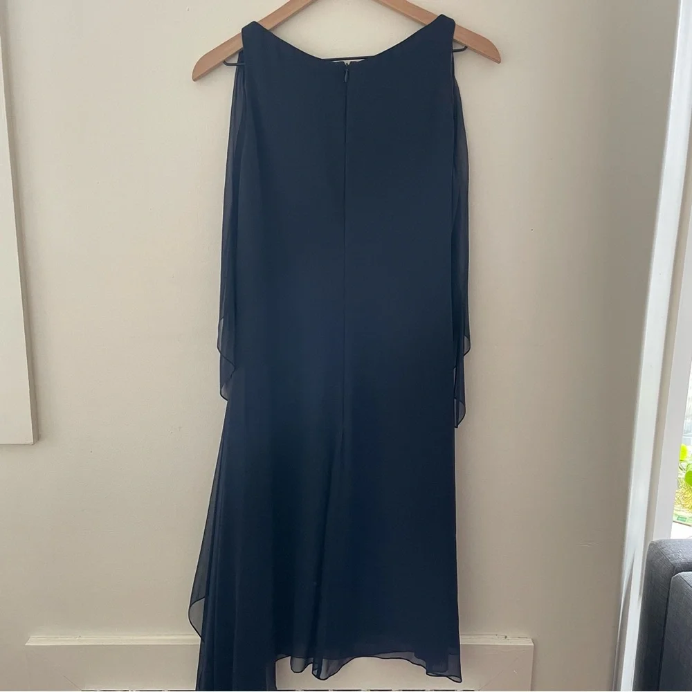 Morgane Le Fay Navy Silk Caelia Dress - Picture 4 of 10
